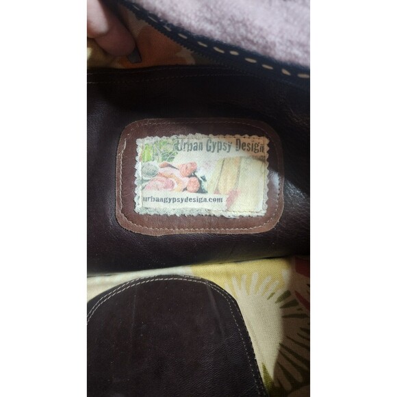 Unique Rare VINTAGE Urban Gypsy Designs 3D Feltish FLORAL So Boho Bag PURSE VguC - Picture 7 of 8